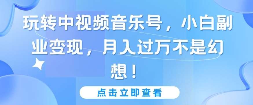 玩转中视频音乐号，小白副业变现，月入过万不是幻想【揭秘】网创吧-网创项目资源站-副业项目-创业项目-搞钱项目网创吧