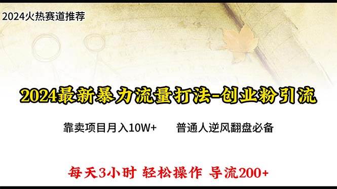 （10151期）2024年最新暴力流量打法，每日导入300+，靠卖项目月入10W+网创吧-网创项目资源站-副业项目-创业项目-搞钱项目网创吧