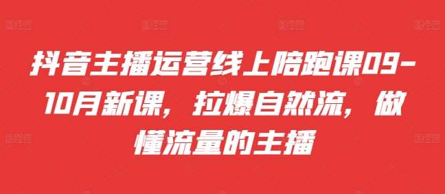 抖音主播运营线上陪跑课09-10月新课，拉爆自然流，做懂流量的主播网创吧-网创项目资源站-副业项目-创业项目-搞钱项目网创吧