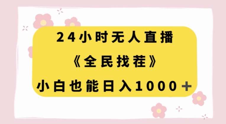 24小时无人直播，全民找茬，小白也能日入1000+【揭秘】网创吧-网创项目资源站-副业项目-创业项目-搞钱项目网创吧