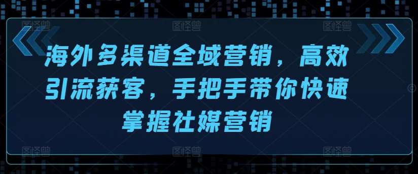 海外多渠道全域营销，高效引流获客，手把手带你快速掌握社媒营销网创吧-网创项目资源站-副业项目-创业项目-搞钱项目网创吧