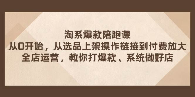 （7725期）淘系爆款陪跑课 从选品上架操作链接到付费放大 全店运营 打爆款 系统做好店网创吧-网创项目资源站-副业项目-创业项目-搞钱项目网创吧