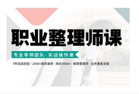 职业整理师培训(新版)，实战操作课网创吧-网创项目资源站-副业项目-创业项目-搞钱项目网创吧