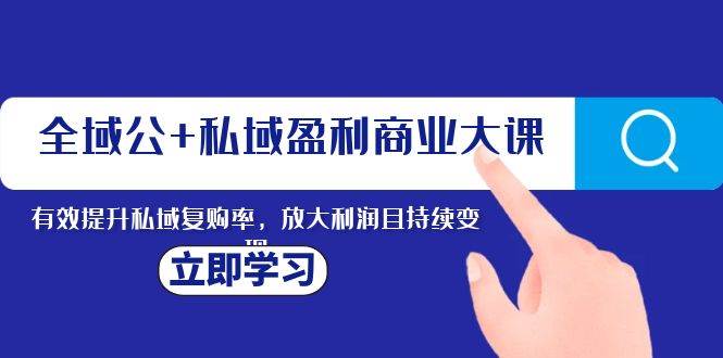 （8045期）全域公+私域盈利商业大课，有效提升私域复购率，放大利润且持续变现网创吧-网创项目资源站-副业项目-创业项目-搞钱项目网创吧