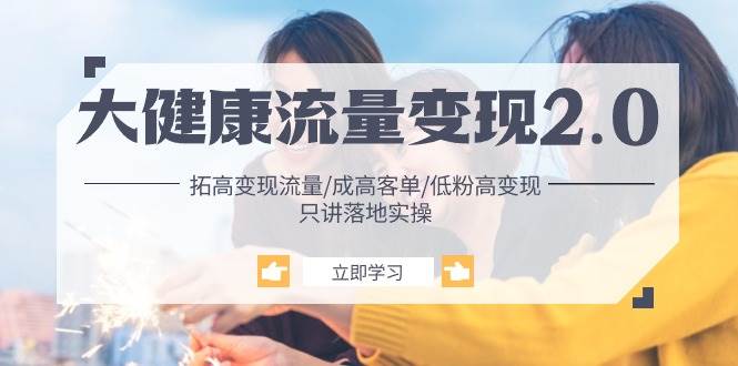（10871期）大健康 流量 变现2.0：拓高变现 流量/成高客单/低粉高变现/只讲落地实战网创吧-网创项目资源站-副业项目-创业项目-搞钱项目网创吧