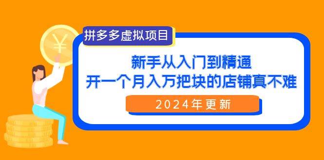 （9744期）拼多多虚拟项目：入门到精通，开一个月入万把块的店铺 真不难（24年更新）网创吧-网创项目资源站-副业项目-创业项目-搞钱项目网创吧
