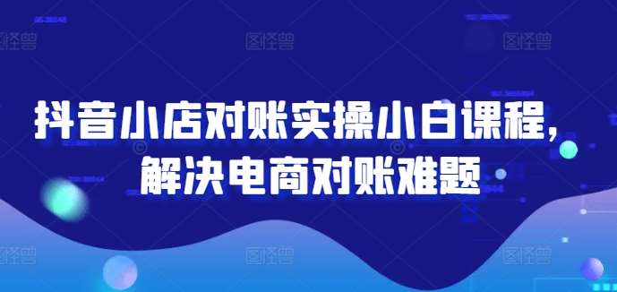 抖音小店对账实操小白课程，解决电商对账难题网创吧-网创项目资源站-副业项目-创业项目-搞钱项目网创吧