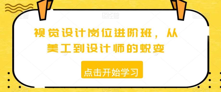 视觉设计岗位进阶班，从美工到设计师的蜕变网创吧-网创项目资源站-副业项目-创业项目-搞钱项目网创吧