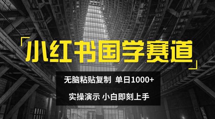 小红书国学赛道，无脑粘贴复制，单日1K，实操演示，小白即刻上手【揭秘】网创吧-网创项目资源站-副业项目-创业项目-搞钱项目网创吧