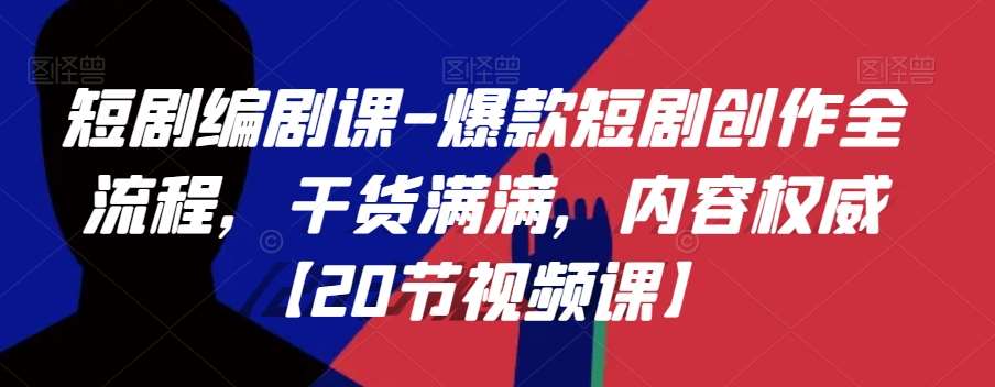 短剧编剧课-爆款短剧创作全流程，干货满满，内容权威【20节视频课】网创吧-网创项目资源站-副业项目-创业项目-搞钱项目网创吧
