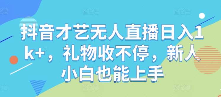 抖音才艺无人直播日入1k+，礼物收不停，新人小白也能上手【揭秘】网创吧-网创项目资源站-副业项目-创业项目-搞钱项目网创吧