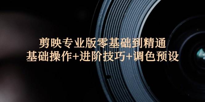 （12310期）剪映专业版零基础到精通：基础操作+进阶技巧+调色预设”网创吧-网创项目资源站-副业项目-创业项目-搞钱项目网创吧