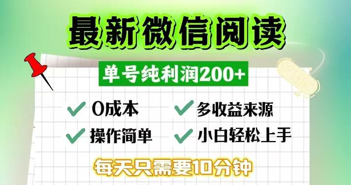 （13108期）微信阅读最新玩法，每天十分钟，单号一天200+，简单0零成本，当日提现网创吧-网创项目资源站-副业项目-创业项目-搞钱项目网创吧