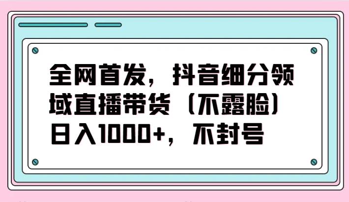 全网首发，抖音细分领域直播带货（不露脸）项目，日入1000+，不封号网创吧-网创项目资源站-副业项目-创业项目-搞钱项目网创吧