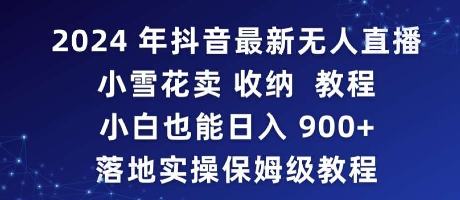 2024年抖音最新无人直播小雪花卖收纳教程，小白也能日入900+落地实操保姆级教程【揭秘】网创吧-网创项目资源站-副业项目-创业项目-搞钱项目网创吧