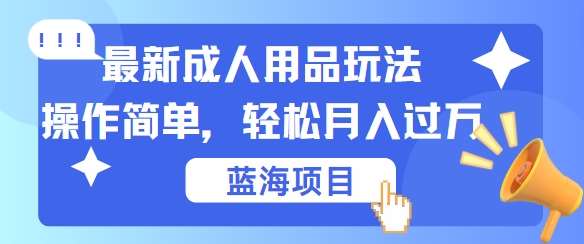 最新成人用品项目玩法，操作简单，动动手，轻松日入几张【揭秘】网创吧-网创项目资源站-副业项目-创业项目-搞钱项目网创吧