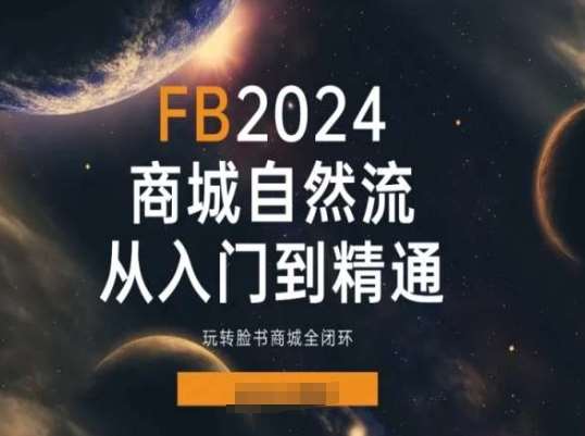 2024Faceboo商城自然流(从入门到精通)，玩转脸书商城全闭环网创吧-网创项目资源站-副业项目-创业项目-搞钱项目网创吧