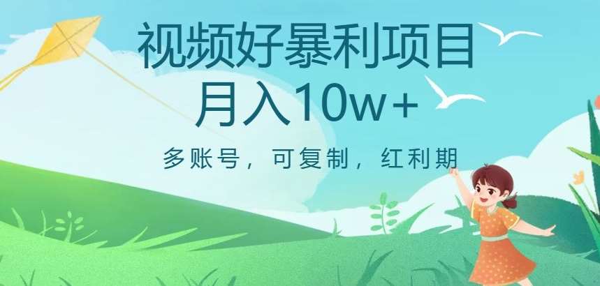 视频号暴利项目，多账号，可复制，红利期，月入10w+【揭秘】网创吧-网创项目资源站-副业项目-创业项目-搞钱项目网创吧