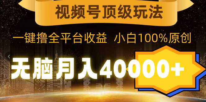 （9281期）视频号顶级玩法，无脑月入40000+，一键撸全平台收益，纯小白也能100%原创网创吧-网创项目资源站-副业项目-创业项目-搞钱项目网创吧