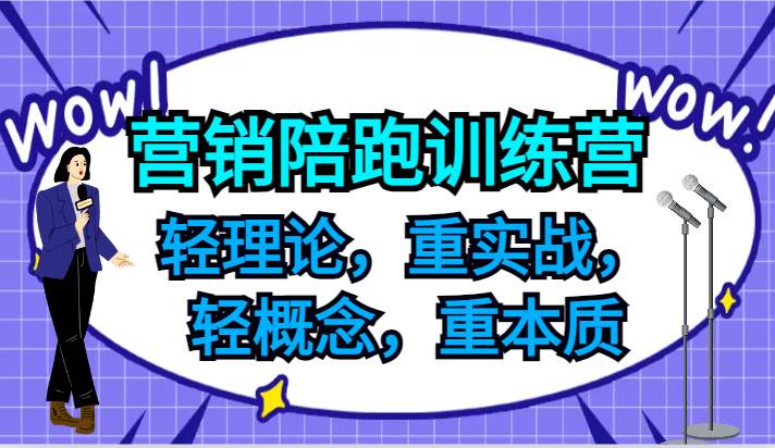 营销陪跑训练营，轻理论，重实战，轻概念，重本质，适合中小企业和初创企业的老板网创吧-网创项目资源站-副业项目-创业项目-搞钱项目网创吧