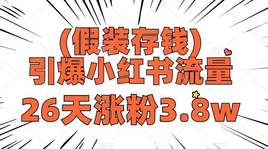 （8217期）假装存钱，引爆小红书流量， 26天涨粉3.8w，作品制作简单，多种变现方式网创吧-网创项目资源站-副业项目-创业项目-搞钱项目网创吧