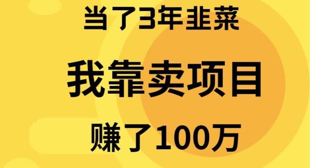 （9100期）当了3年韭菜，我靠卖项目赚了100万网创吧-网创项目资源站-副业项目-创业项目-搞钱项目网创吧