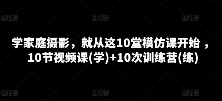 学家庭摄影，就从这10堂模仿课开始 ，10节视频课(学)+10次训练营(练)网创吧-网创项目资源站-副业项目-创业项目-搞钱项目网创吧