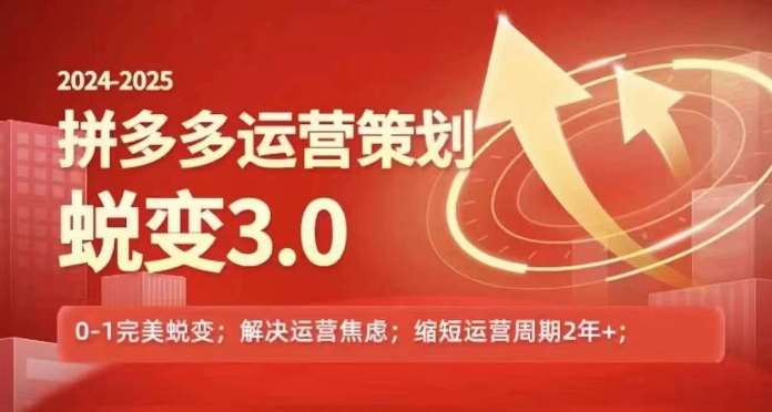 2024-2025拼多多运营策略蜕变3.0，0~1完美蜕变，解决信息焦虑网创吧-网创项目资源站-副业项目-创业项目-搞钱项目网创吧