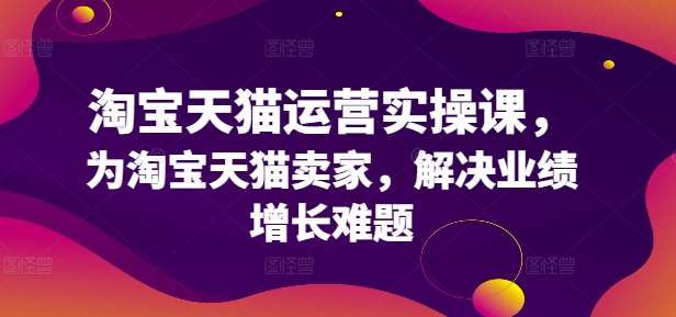 淘宝天猫运营实操课，为淘宝天猫卖家，解决业绩增长难题网创吧-网创项目资源站-副业项目-创业项目-搞钱项目网创吧