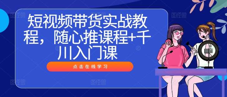 短视频带货实战教程，随心推课程+千川入门课网创吧-网创项目资源站-副业项目-创业项目-搞钱项目网创吧