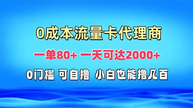 （13391期）免费流量卡代理一单80+ 一天可达2000+网创吧-网创项目资源站-副业项目-创业项目-搞钱项目网创吧