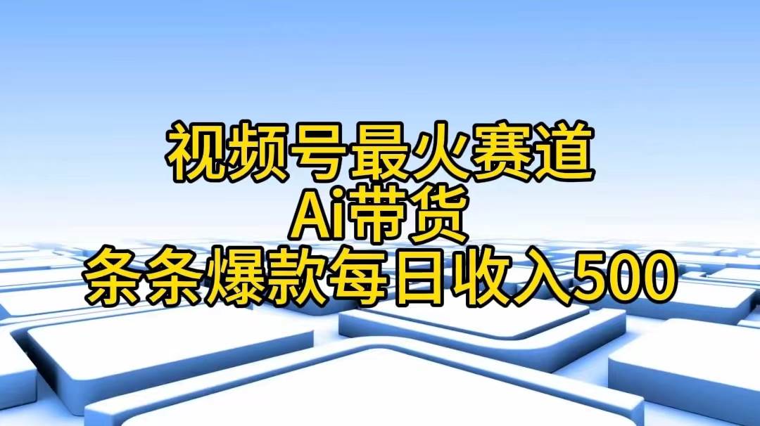 （11038期）视频号最火赛道——Ai带货条条爆款每日收入500网创吧-网创项目资源站-副业项目-创业项目-搞钱项目网创吧