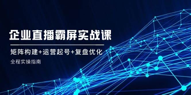 企业直播霸屏实战课：矩阵构建+运营起号+复盘优化，全程实操指南网创吧-网创项目资源站-副业项目-创业项目-搞钱项目网创吧