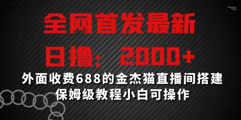 全网首发最新，日撸2000+，外面收费688的金杰猫直播间搭建，保姆级教程小白可操作【揭秘】网创吧-网创项目资源站-副业项目-创业项目-搞钱项目网创吧