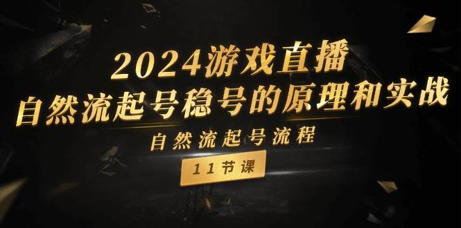 2024游戏直播自然流起号稳号的原理和实战，自然流起号流程（11节）网创吧-网创项目资源站-副业项目-创业项目-搞钱项目网创吧
