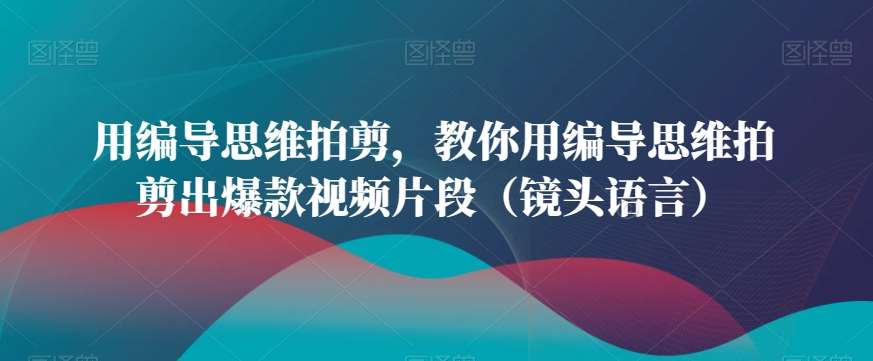 用编导思维拍剪，教你用编导思维拍剪出爆款视频片段（镜头语言）网创吧-网创项目资源站-副业项目-创业项目-搞钱项目网创吧