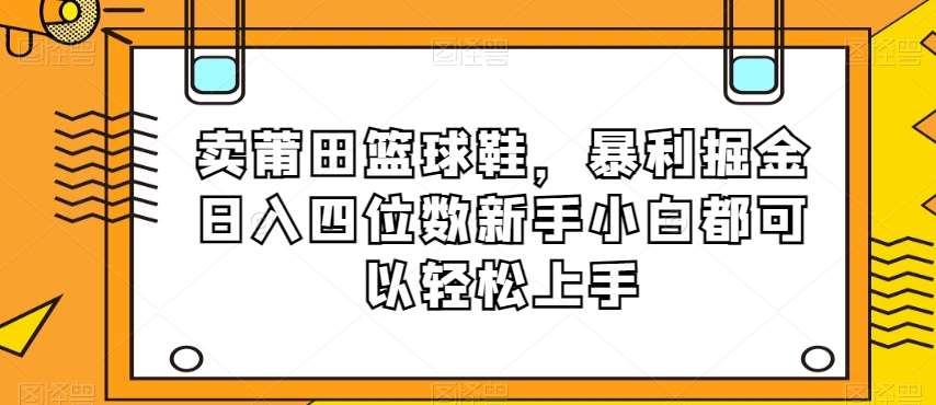 卖莆田篮球鞋，暴利掘金日入四位数新手小白都可以轻松上手【揭秘】网创吧-网创项目资源站-副业项目-创业项目-搞钱项目网创吧