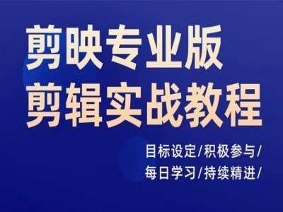 剪映专业版剪辑实战教程，目标设定/积极参与/每日学习/持续精进网创吧-网创项目资源站-副业项目-创业项目-搞钱项目网创吧