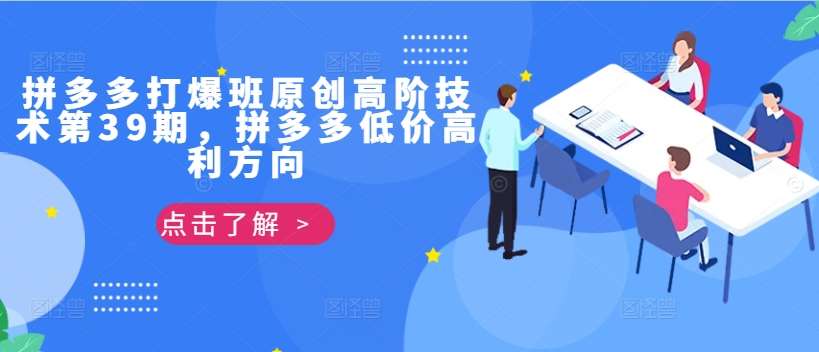 拼多多打爆班原创高阶技术第39期，拼多多低价高利方向网创吧-网创项目资源站-副业项目-创业项目-搞钱项目网创吧