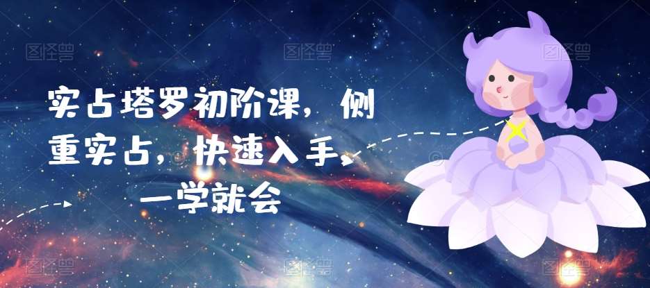 实占塔罗初阶课，侧重实占，快速入手，一学就会网创吧-网创项目资源站-副业项目-创业项目-搞钱项目网创吧