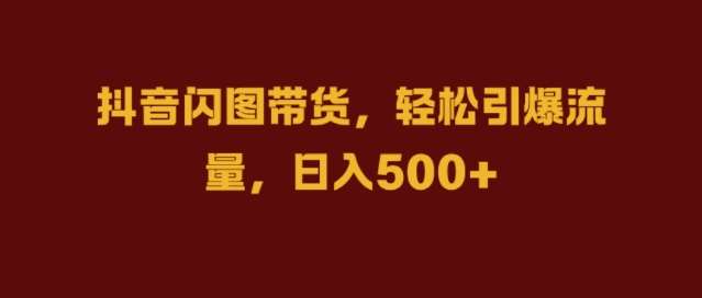 抖音闪图带货，轻松引爆流量，日入几张【揭秘】网创吧-网创项目资源站-副业项目-创业项目-搞钱项目网创吧