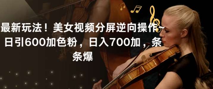 最新玩法！美女视频分屏逆向操作~日引600加色粉，日入700加，条条爆【揭秘】网创吧-网创项目资源站-副业项目-创业项目-搞钱项目网创吧