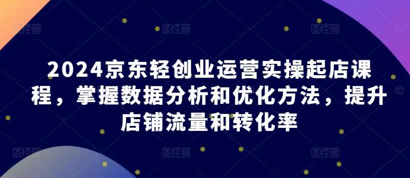 2024京东轻创业运营实操起店课程，掌握数据分析和优化方法，提升店铺流量和转化率网创吧-网创项目资源站-副业项目-创业项目-搞钱项目网创吧