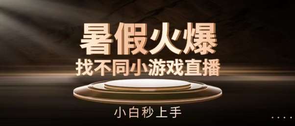 暑假火爆找不同小游戏直播间，小白秒上手【揭秘】网创吧-网创项目资源站-副业项目-创业项目-搞钱项目网创吧