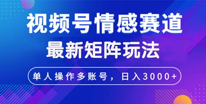（12609期）视频号创作者分成情感赛道最新矩阵玩法日入3000+网创吧-网创项目资源站-副业项目-创业项目-搞钱项目网创吧