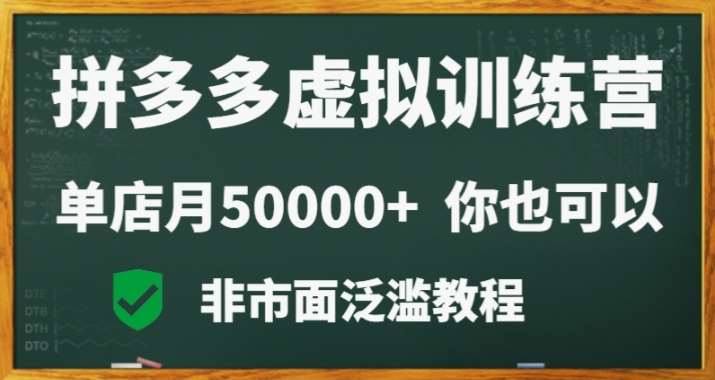 拼多多虚拟电商训练营月入30000+你也行，暴利稳定长久，副业首选网创吧-网创项目资源站-副业项目-创业项目-搞钱项目网创吧