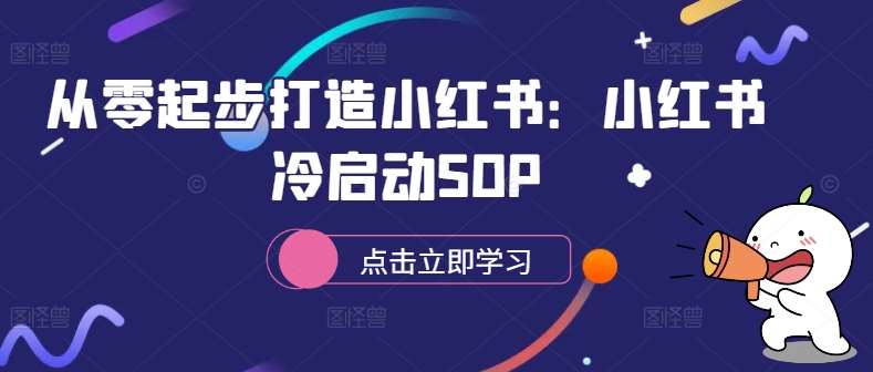 从零起步打造小红书：小红书冷启动SOP网创吧-网创项目资源站-副业项目-创业项目-搞钱项目网创吧