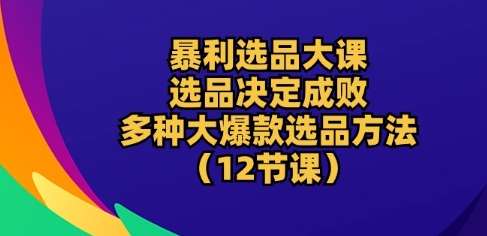 暴利选品大课：选品决定成败，教你多种大爆款选品方法(12节课)网创吧-网创项目资源站-副业项目-创业项目-搞钱项目网创吧