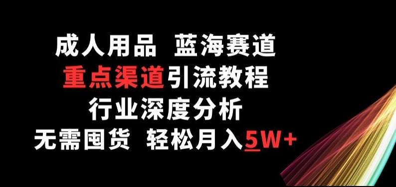 成人用品，蓝海赛道，重点渠道引流教程，行业深度分析，无需囤货，轻松月入5W+【揭秘】网创吧-网创项目资源站-副业项目-创业项目-搞钱项目网创吧