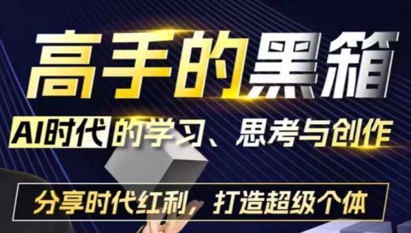 高手的黑箱：AI时代学习、思考与创作-分红时代红利，打造超级个体网创吧-网创项目资源站-副业项目-创业项目-搞钱项目网创吧